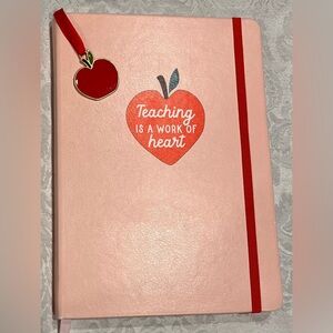 Journal Notebook Teaching Is A Work Of Heart with Apple Charm